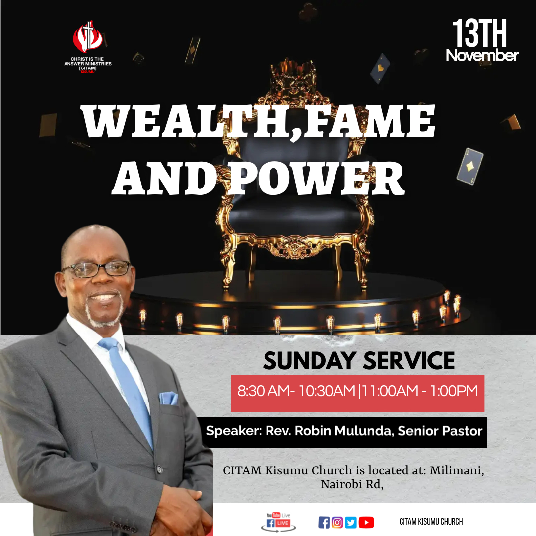 Wealth, fame and power are things we are taught to seek from a young age, often at the expense of others and even ourselves.  This week we continue with The Safari, Engage 3, the Senior Pastor will take us through Lesson 4.