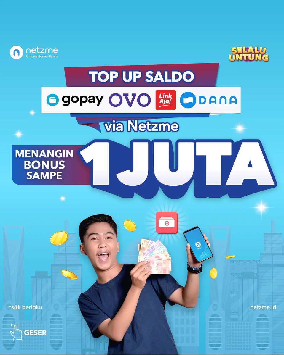 Alesan utama gak masak:
❌ Males masak
✅ Males nyuci piringnya

Gopud ajaa udah~ tuh mumpung topup #gopay #ovo via Netzme bisa dapet bonus 💃💃💃