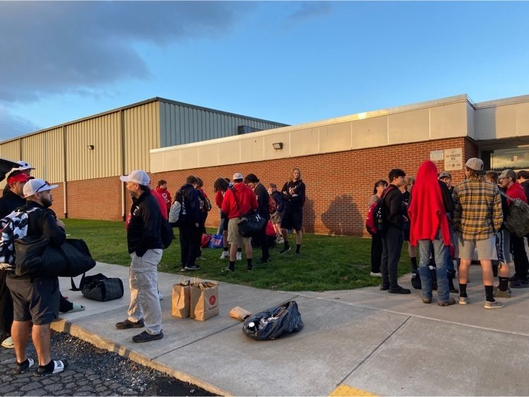PetersburgHS's tweet photo. And they’re off to take on James Monroe in the first round of state playoffs. #bringhomethewin #VikingPride https://t.co/iDPj2l3ma7
