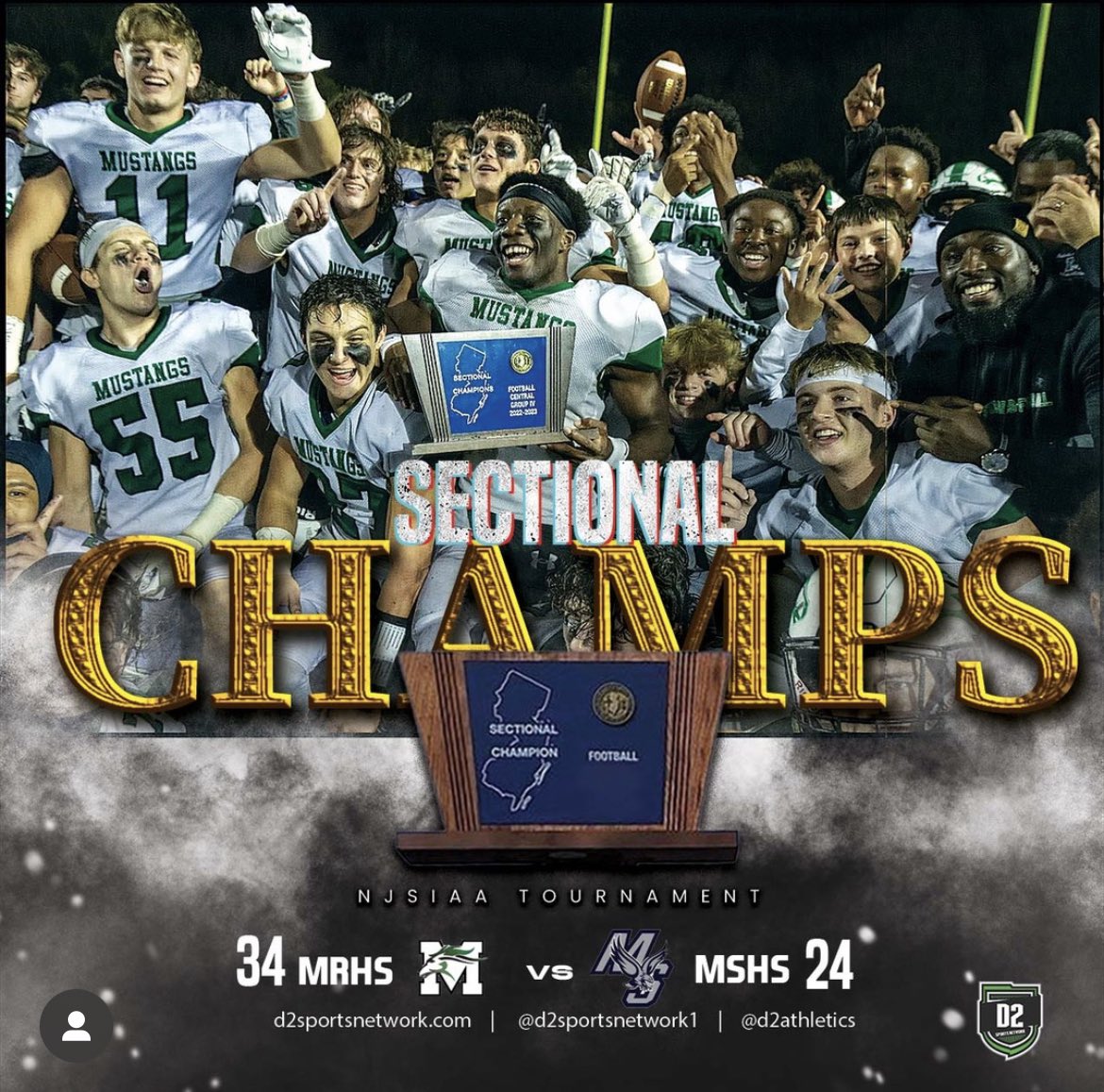 D2_Athletics's tweet photo. Mainland Mustangs 🐎 Rolls to a Sectional Title 🏆‼️ https://t.co/yOsQqtKoEU