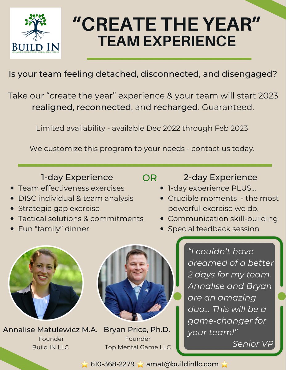 bryanprice7's tweet photo. Is your team struggling with hybrid/remote work - feeling detached, disconnected, and disengaged?

Our new 1-day and 2-day experiences will get your team on the right track for 2023.

Reach out if interested - slots filling up for Dec and Jan. https://t.co/W4RcNwIC4M