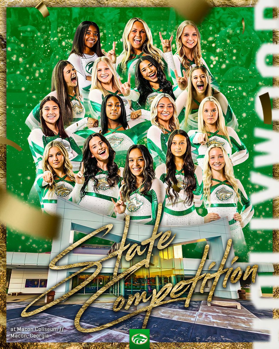 BufordCompCheer's tweet photo. This is YOUR day girls! You have put in the work. You are so ready for this day. Leave it all on the mat, and have the BEST time!!! It’s your time to shine! 💚🌟🤍 Session begins at 3 pm // compete time approximately 4:30 pm // Link to watch: https://t.co/oLtVFto06m https://t.co/6rf7T3r4Tc