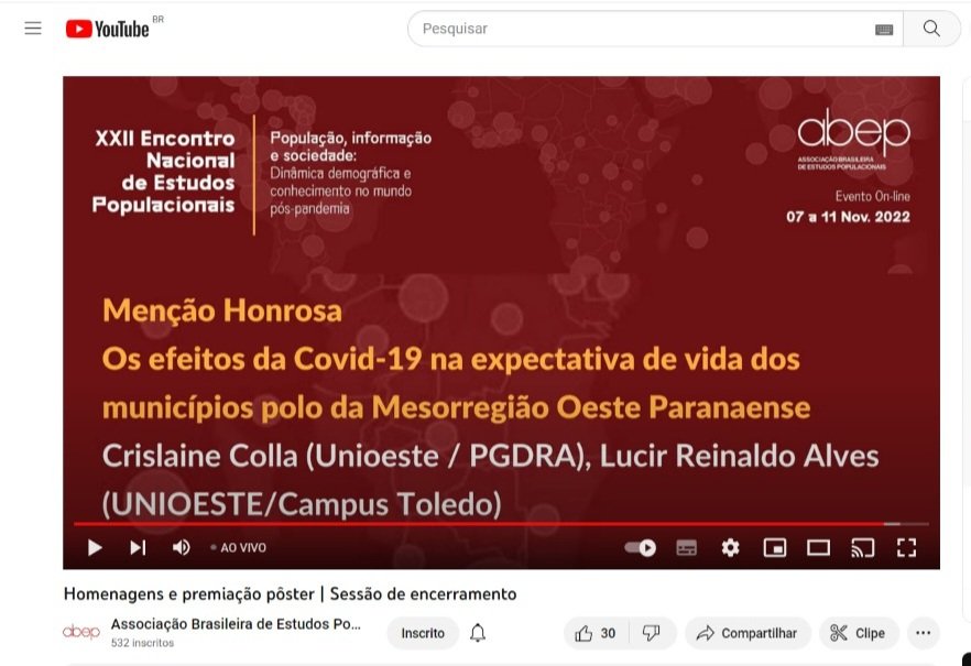 CollaCrislaine's tweet photo. Muito felizes e honrados com a premiação de Menção Honrosa no Prêmio José Alberto Magno de Carvalho no XXII Encontro Nacional de Estudos Populacionais! https://t.co/7EXek1majp