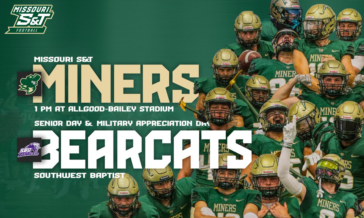 GAMEDAY!

🏟 Allgood-Bailey Stadium
🆚 Southwest Baptist
⏰ 1:00 PM
📊 bit.ly/3E38Shn
💻 bit.ly/3g1kLfG
📻 bit.ly/3zrEn3o

#MinerPride x #PickAxeTakeNames