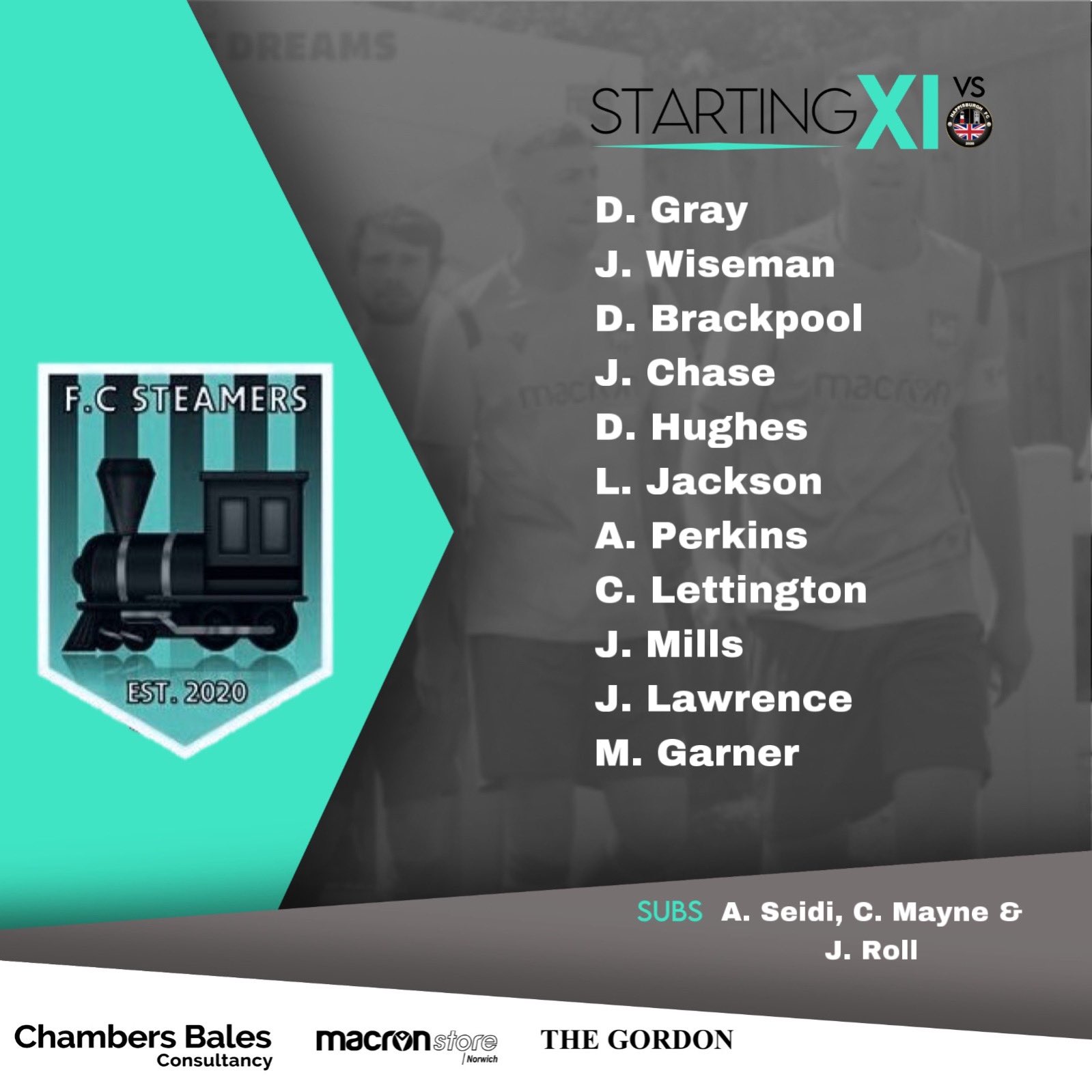 FC Steamers on Twitter "Todays starting line up 👌🏻 Steamers 🚂🚂🚂 https