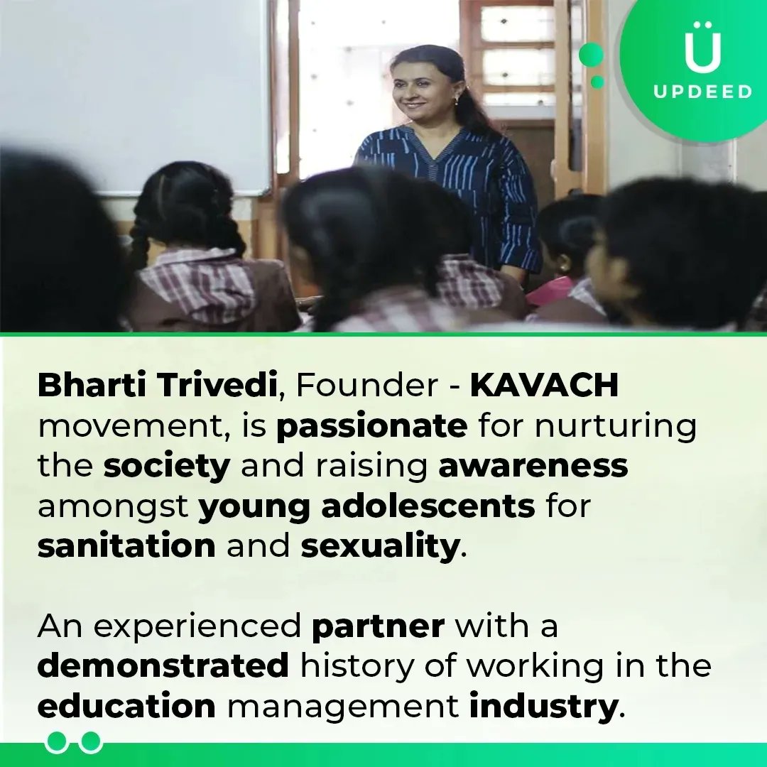 UpdeedApp's tweet photo. We at UPDEED are on a mission to connect changemakers around the world to amplify their impact on individuals and society๐ฏ
#changemakers #bhartitrivedi #sexeducator #psychologist #kavachmovement #maharashtra #gooddeed #difference #UPDEED #letsUPDEED #changetheworld #motivation https://t.co/BLcvAxOG4k
