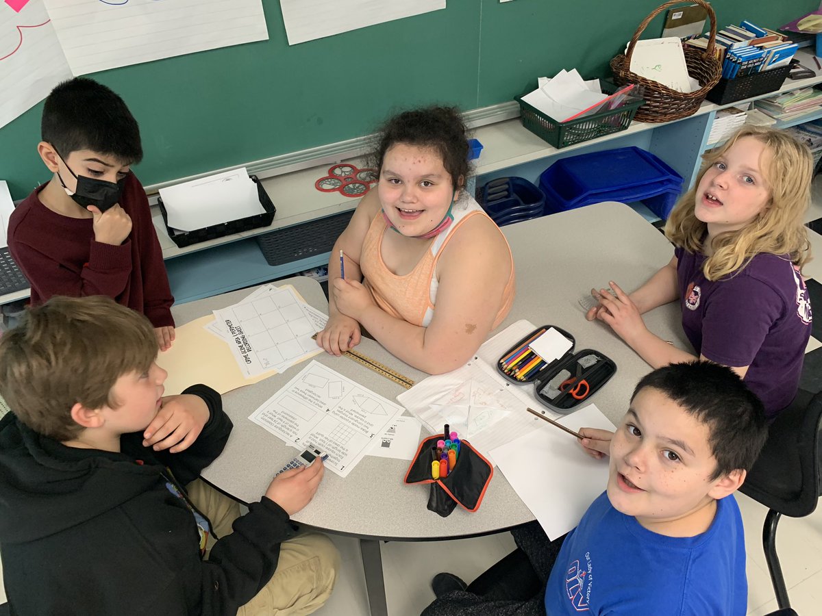 mslefebvre12's tweet photo. Grade 5 students came into math class yesterday to find their classroom had been turned upside down by a disgruntled polygon.😟 They quickly put their detective hats on to solve the mystery. Each area and perimeter problem lead them to another clue👀🔎 #ocsb @OLVictoryOCSB https://t.co/WIhXs4tnlD
