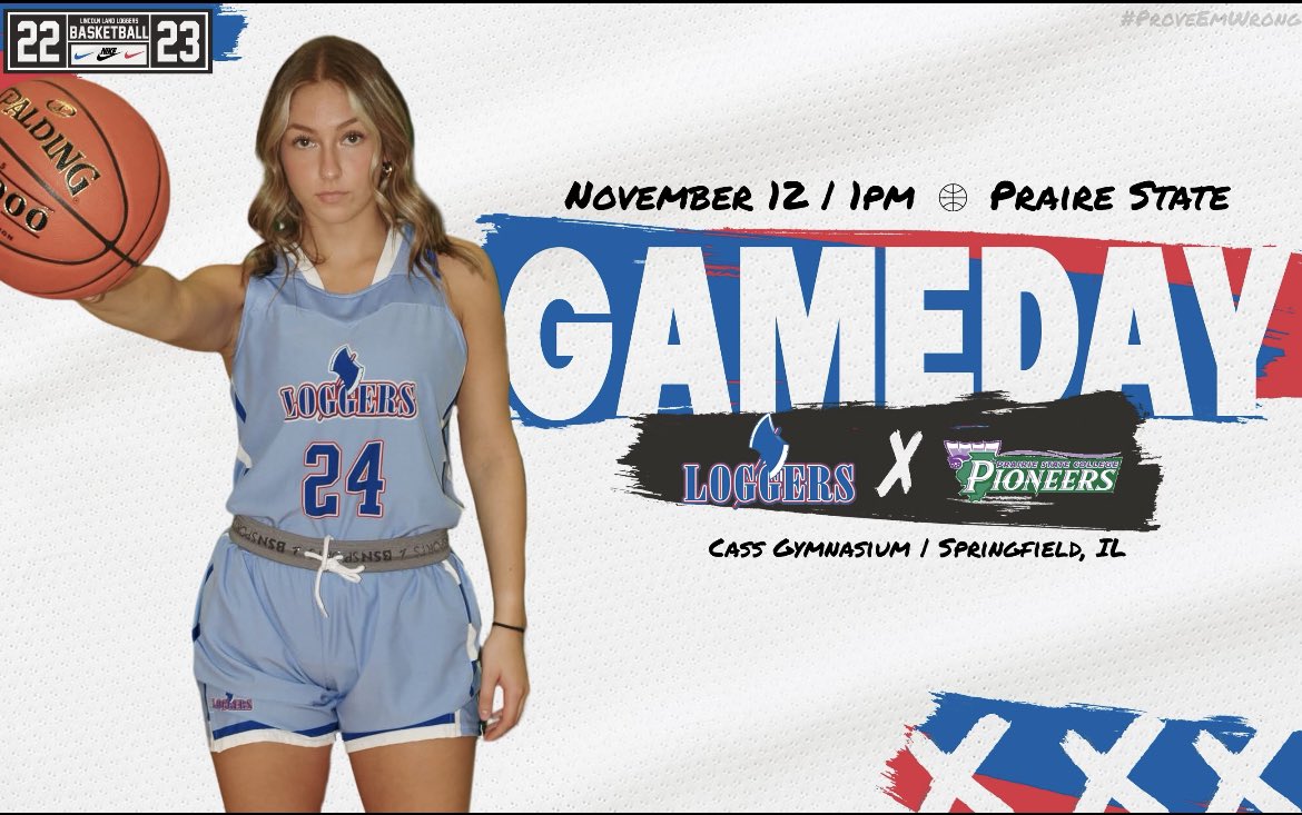 Game Day 🏀
#12 <a href="/LLCC_LoggersWBB/">Lincoln Land Loggers WBB</a> host Prairie State in a 1:00pm contest at Cass Gym. #ProveEmWrong #LoggerStrong