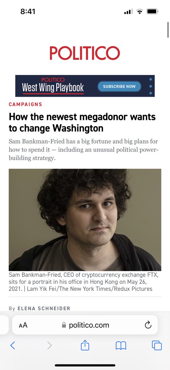 AlexBerenson's tweet image. 1/ Fun fact 1: A 30-year-old named Sam Bankman-Fried (SBF) owned a huge cryptocurrency broker called FTX.

Fun fact 2: FTX just went under, and billions of dollars in customer deposits seem to be missing.

Fun fact 3: SBF gave over $50 million (!) to Democrats in 2020 and 2022…