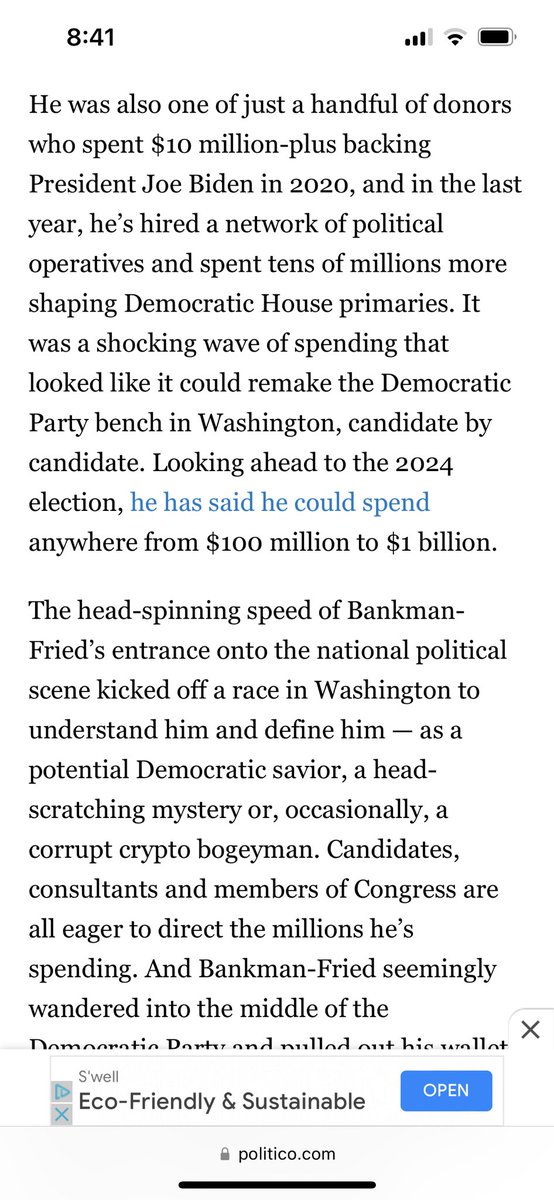 AlexBerenson's tweet image. 1/ Fun fact 1: A 30-year-old named Sam Bankman-Fried (SBF) owned a huge cryptocurrency broker called FTX.

Fun fact 2: FTX just went under, and billions of dollars in customer deposits seem to be missing.

Fun fact 3: SBF gave over $50 million (!) to Democrats in 2020 and 2022…