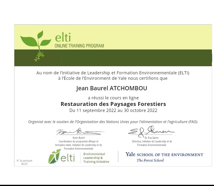 The restoration of degraded landscapes remains a major concern that should challenge all actors. Let us act now for the global preservation of the planet.
<a href="/FAO/">Food and Agriculture Organization</a> 
<a href="/Yale/">Yale University</a> 
<a href="/UNEP/">UN Environment Programme</a>
<a href="/YALDACameroon/">YALDA Cameroon</a>