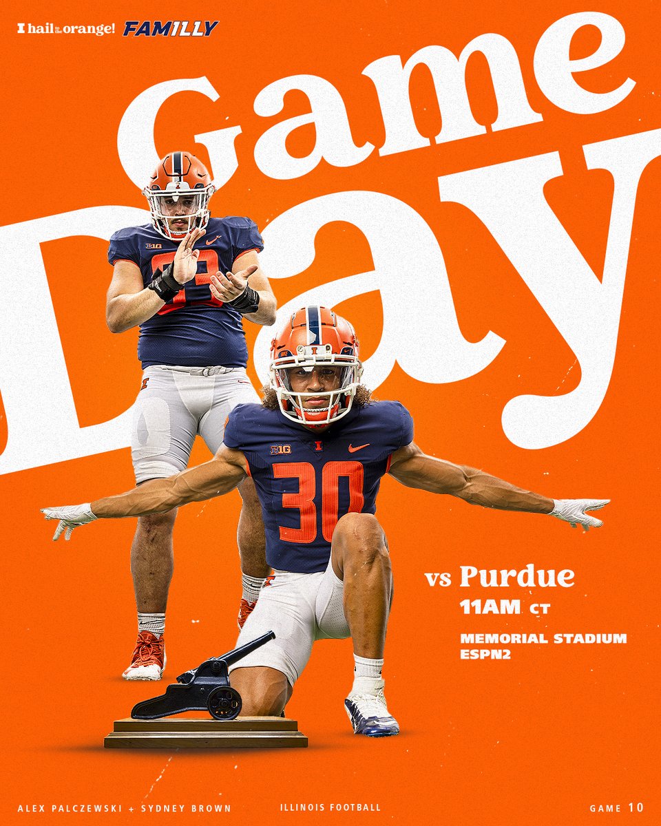 IlliniFootball's tweet photo. Eyes on the Cannon 

#Illini // #HTTO // #famILLy https://t.co/swkSZJct1j