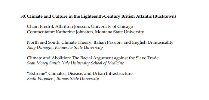 TheNACBS's tweet photo. Climate and Culture in the Eighteenth-Century British Atlantic #s30 #nacbs2022 @FredrikAlbritt1 @smith318 @KDPluymers https://t.co/SQjNh00lcP