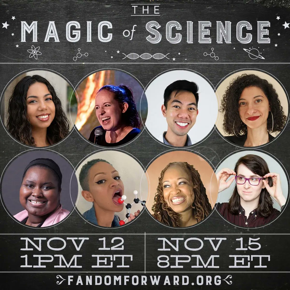 FandomForward's tweet photo. "Magic is just science that we don't understand yet" - Arthur C. Clarke. Join us for our first Magic of Science event TODAY from 1-2 pm ET! โจ๐ฅผ Sign-up now: https://t.co/tGrGzUFL32 #FandomForward #MagicofScience @AstroAma @mindundermatter @drerinmac https://t.co/ae0a7YzSBi