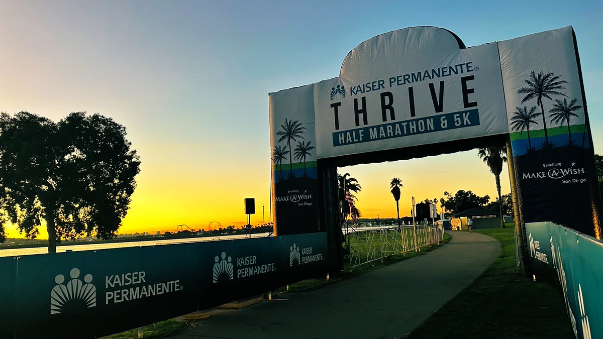 An absolutely stunning morning along Mission Bay for the 6th annual <a href="/KPSanDiego/">Kaiser Permanente San Diego</a> Thrive Half Marathon &amp; 5k benefiting <a href="/wishsandiego/">Make-A-Wish San Diego</a>.

#ThriveHalfMarathon