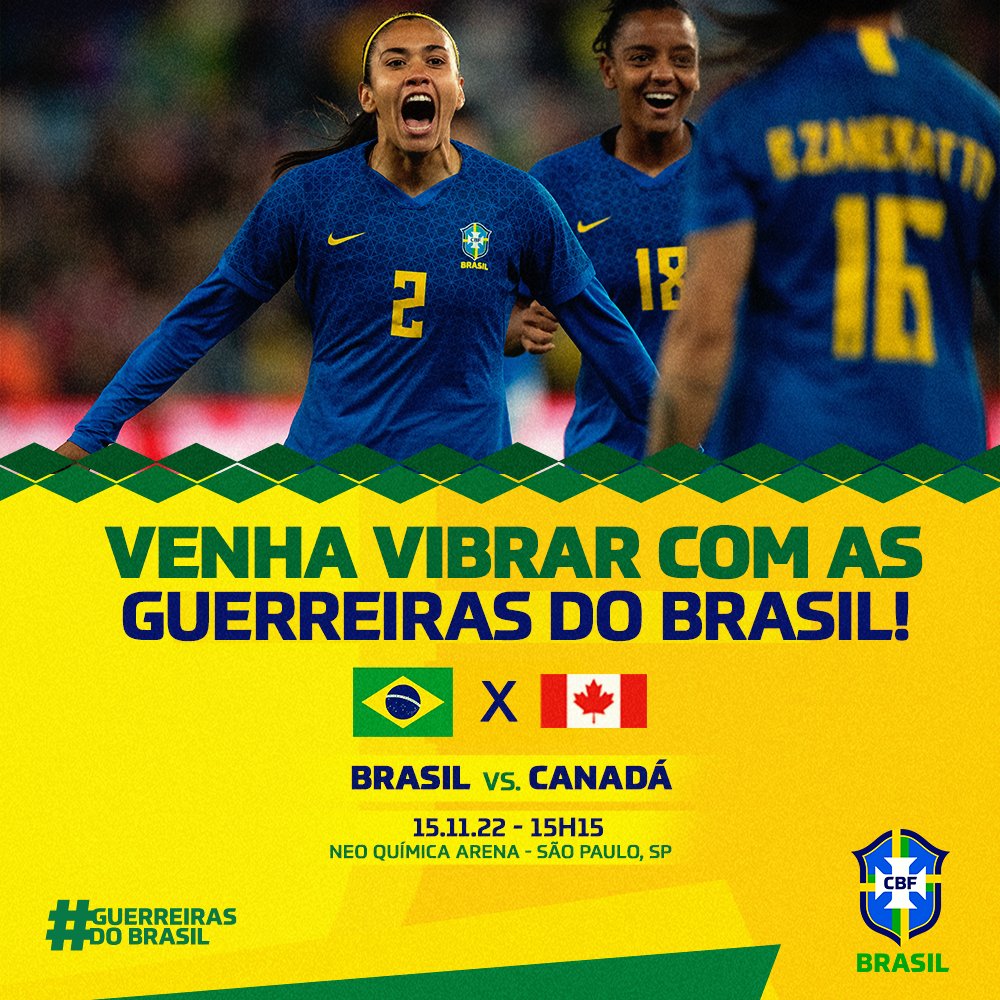 Seleção Feminina de Futebol on X: Hoje tem #GuerreirasDoBrasil em