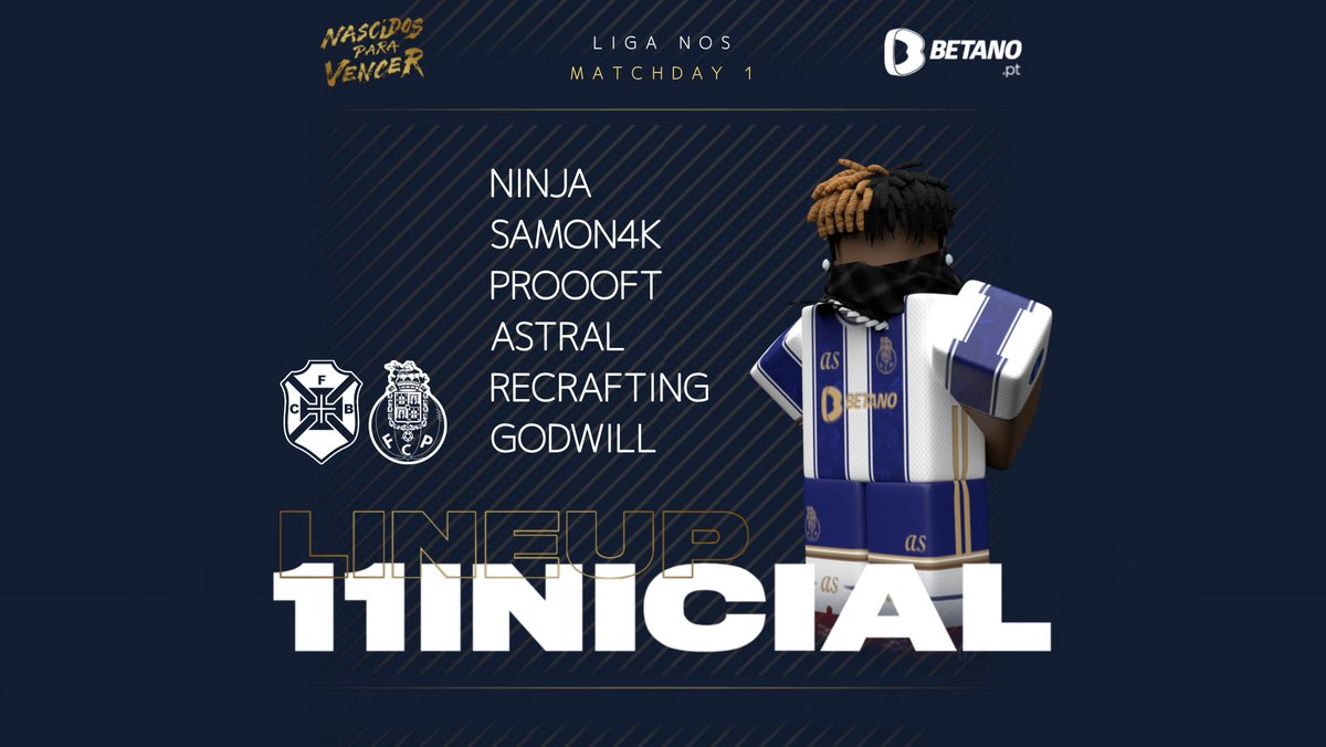 FCPortoMPS's tweet photo. 🔵⚪ 𝐎𝐮𝐫 𝐬𝐭𝐚𝐫𝐭𝐢𝐧𝐠 𝟔 ✨
#FCPorto #CFBFCP #ROBLOX https://t.co/6h0D8wHaOe