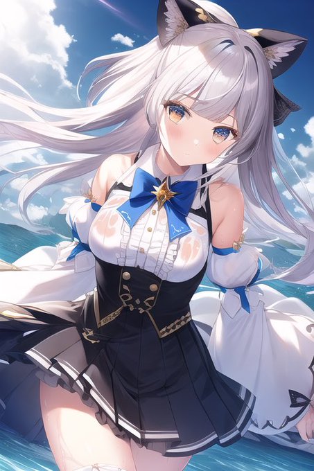 #NovelAI 
絵柄は下まつ毛強調で自分の絵柄を再現してます 