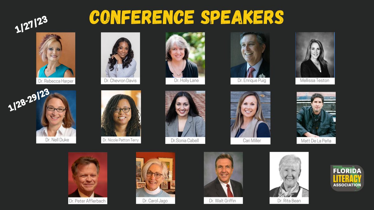 🎉You don't want to miss out on these powerhouse literacy educators. Early Bird registration ends on 12/1. 
🗓 January 28-29, 2023. 
📍 Florida Hotel &amp; Conference Center, Orlando
🔗 bit.ly/3W14s2X
