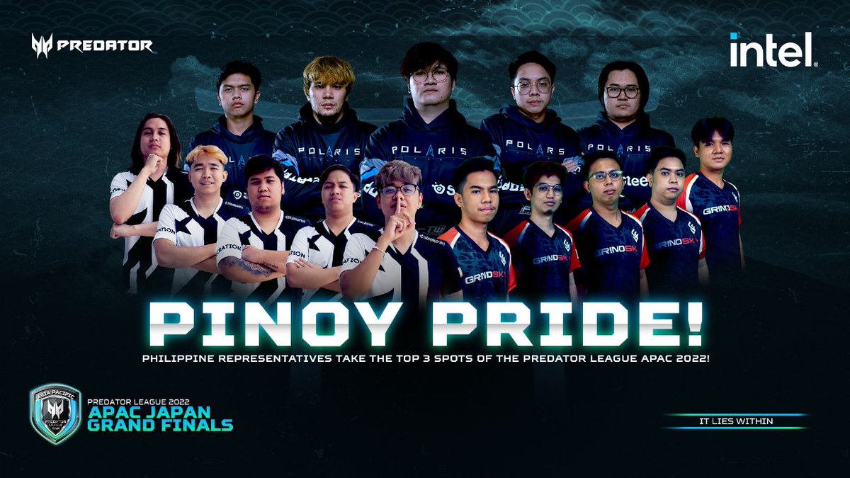 predatorph's tweet photo. The Philippine representatives showcase their strength as they sit as the top 3 teams of the Predator League APAC 2022! Time to flex the Pinoy pride and show your fellow countrymen some support. May the best team win!
#ItLiesWithin #PredatorLeague2022 #12thGen #GamingWithIntel https://t.co/aEDm46i1AJ