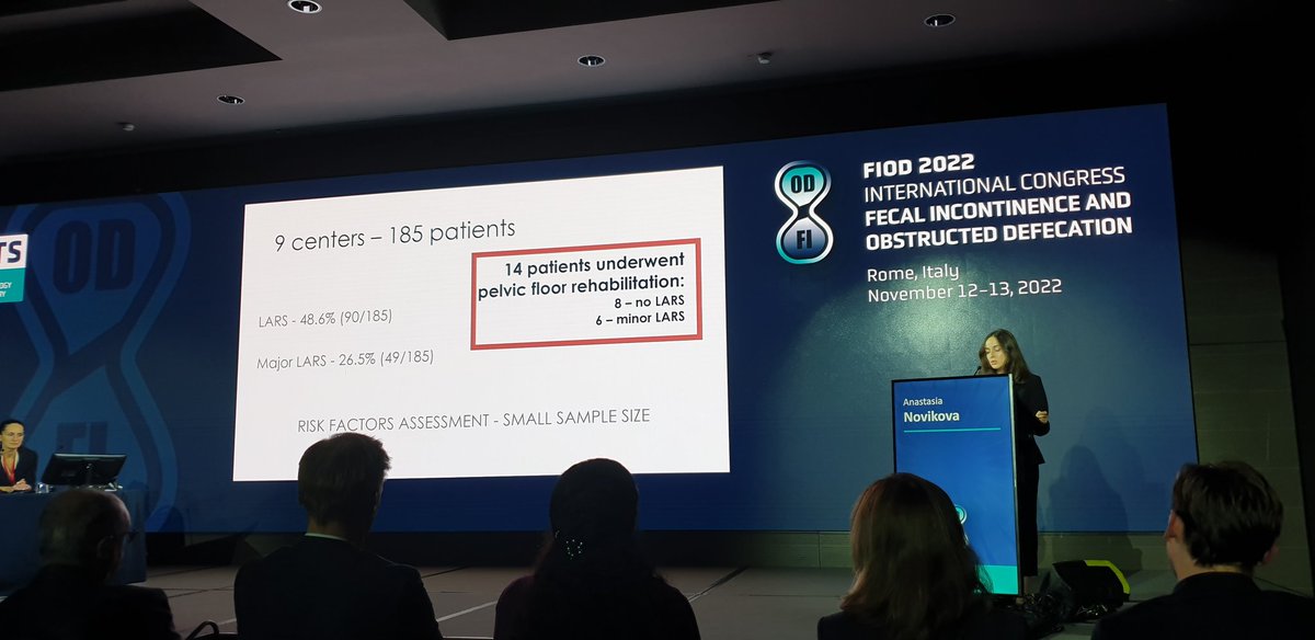 'If there is no problem, it is because you have not looked for it'. Also a huge potential for better service for #LARS patients in Russia. Thank you for a nice presentation by Anastasia Novikova at #FIOD2022.