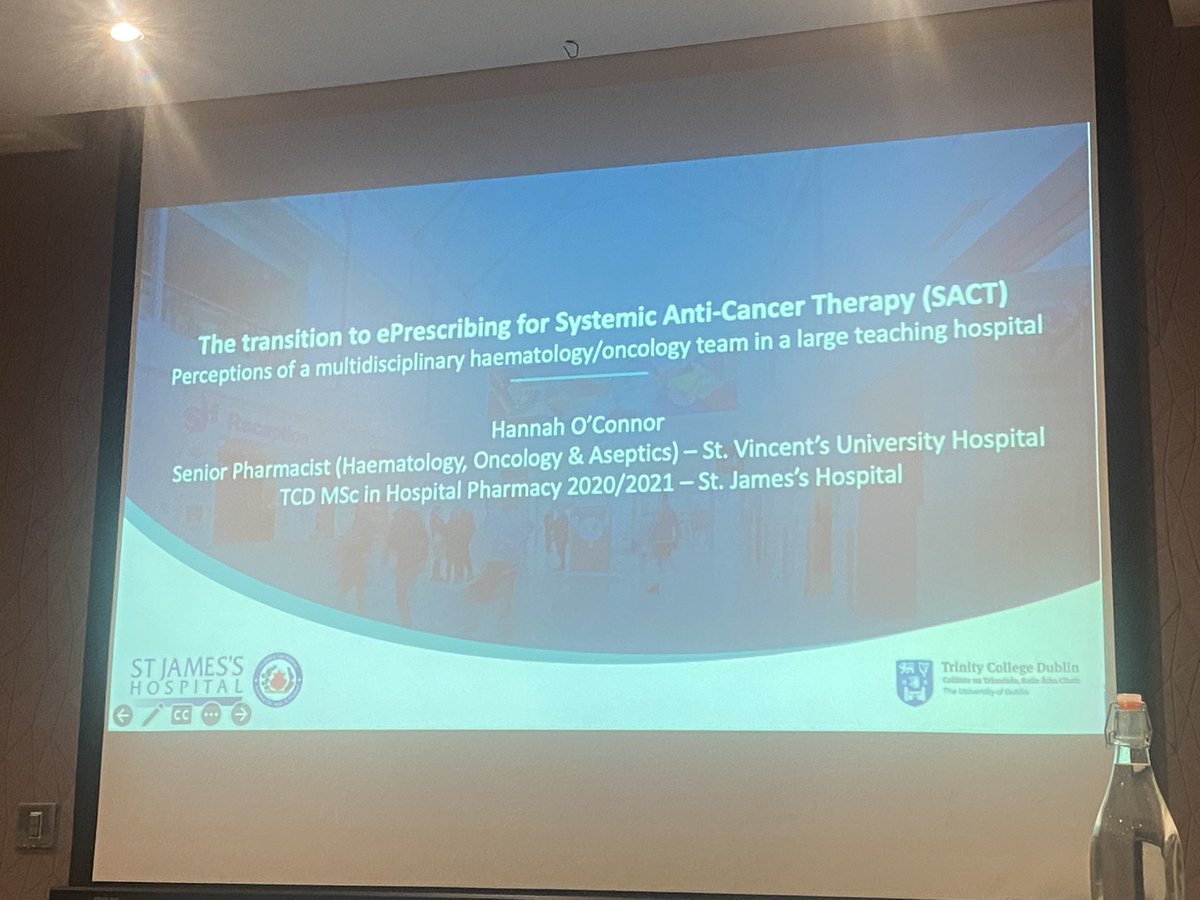 Olga_Crehan's tweet photo. First poster presentation today from Hannah O Connor. Look forward to hearing about her work completed at St.James’Hospital @stjamesdublin @CancerInstIRE #IPHOS2022 @iphos_ie #NCIS #eprescribing https://t.co/pvd5wwLoeQ