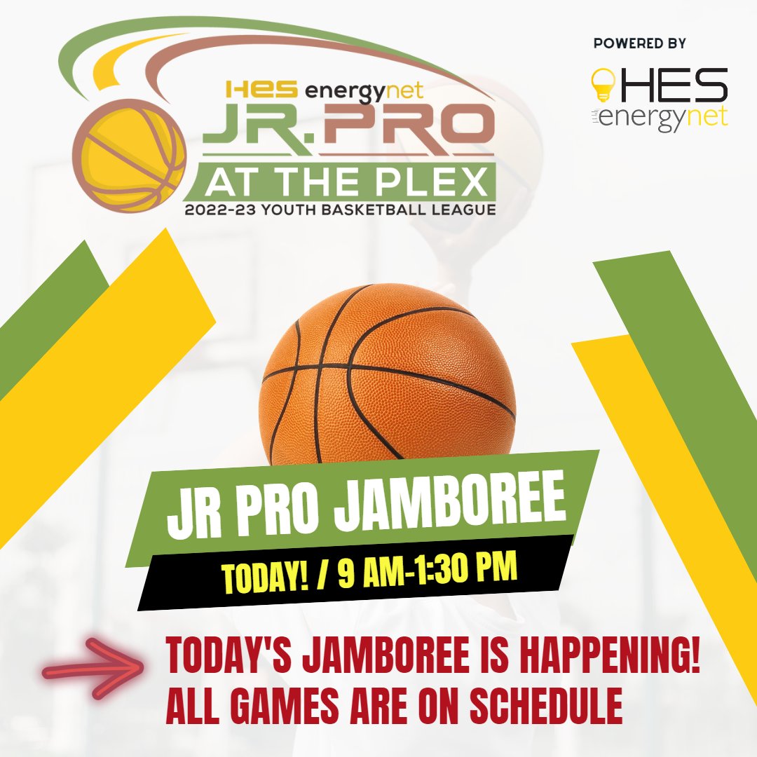 🏀 TODAY'S JR PRO JAMBOREE IS HAPPENING AND ALL GAMES ARE ON SCHEDULE!