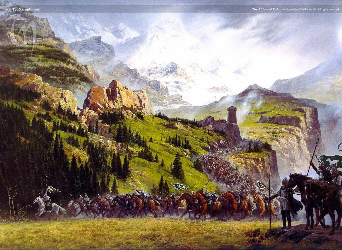 Rohirrim'in Gondor'un imdadına yetiştiği iki büyük akın vardır, Eorl'un Celebrant Ovasına sökün edişi ve Kral Théoden'in atlılarının çaldığı hücum borularının Pelennor Çayırı üzerinde çınlayıp Kralın Dönüşünü güme gitmekten kurtarması. #RingsofPower #thelordoftherings