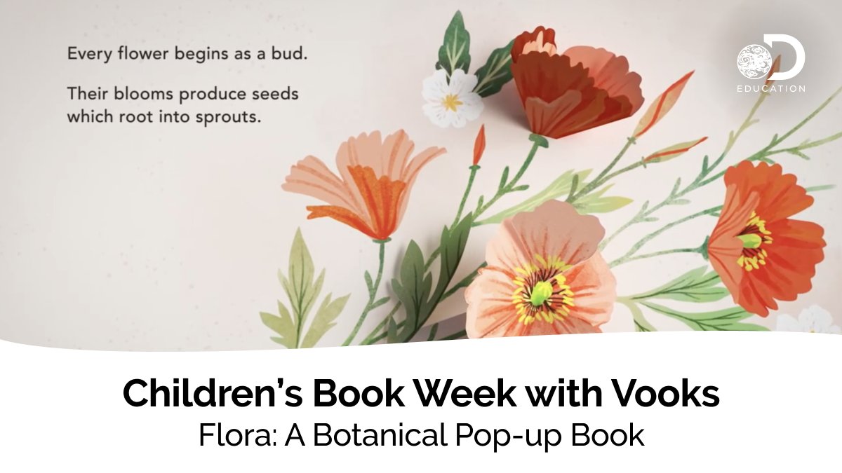 DiscoveryEd's tweet photo. A world of flowers blooms to life in this beautiful book about plant life and the animals that interact with it, from bees to hummingbirds, bats to butterflies. Celebrate #ChildrensBookWeek with @Vooks and DE! https://t.co/wsndWi9JAn https://t.co/HrAW33Ebr4