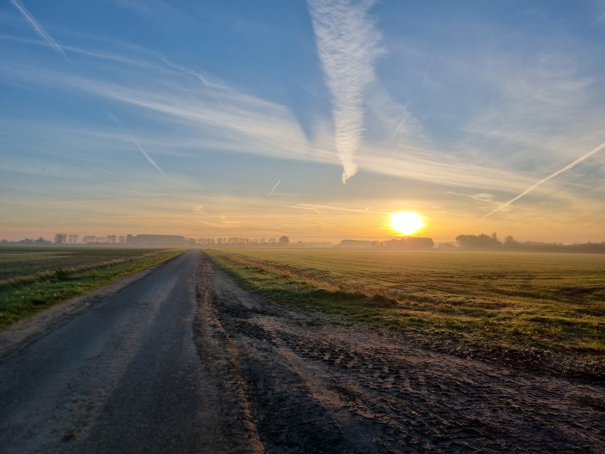 Prachtige zonsopkomst vandaag in Zeeuws-Vlaanderen. #genietenindepolder