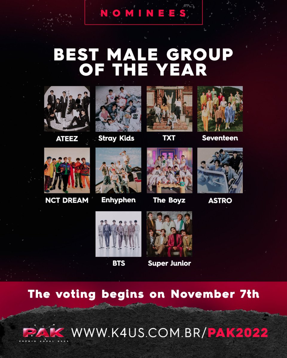 k4usportal's tweet photo. #ATEEZ is nominated for 4 categories in the Brazilian awards #PAK2022

🏆 Best Male Group   
🏆 MV of the Year 
🏆 Best Choreography 
🏆 Most Requested and Anticipated Concert of 2023

Global fans can vote here: https://t.co/GeQBOrLm4m. 
⚠️Just one vote per day! https://t.co/opfIBeXzCJ