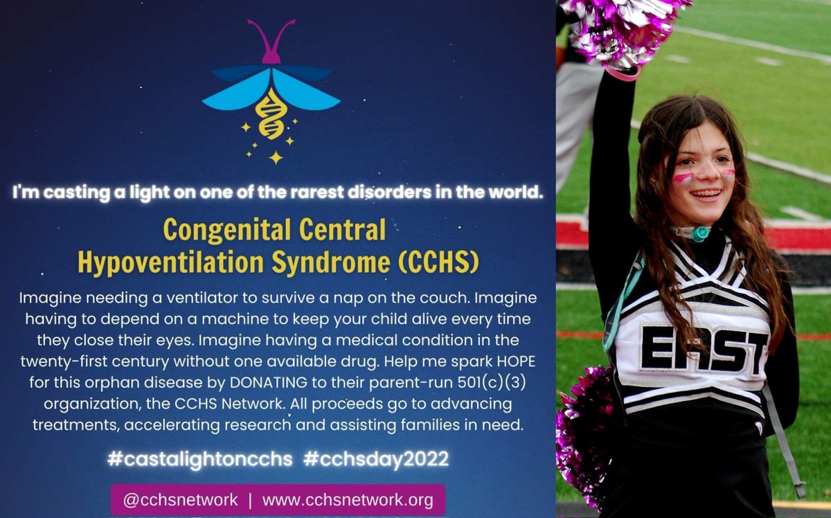 Today we help raise awareness of a rare disease called CCHS (aka Ondine's Curse)
Help us support our favorite LEHS Cheerleader and Mat Stat by sharing! cchsnetwork.org