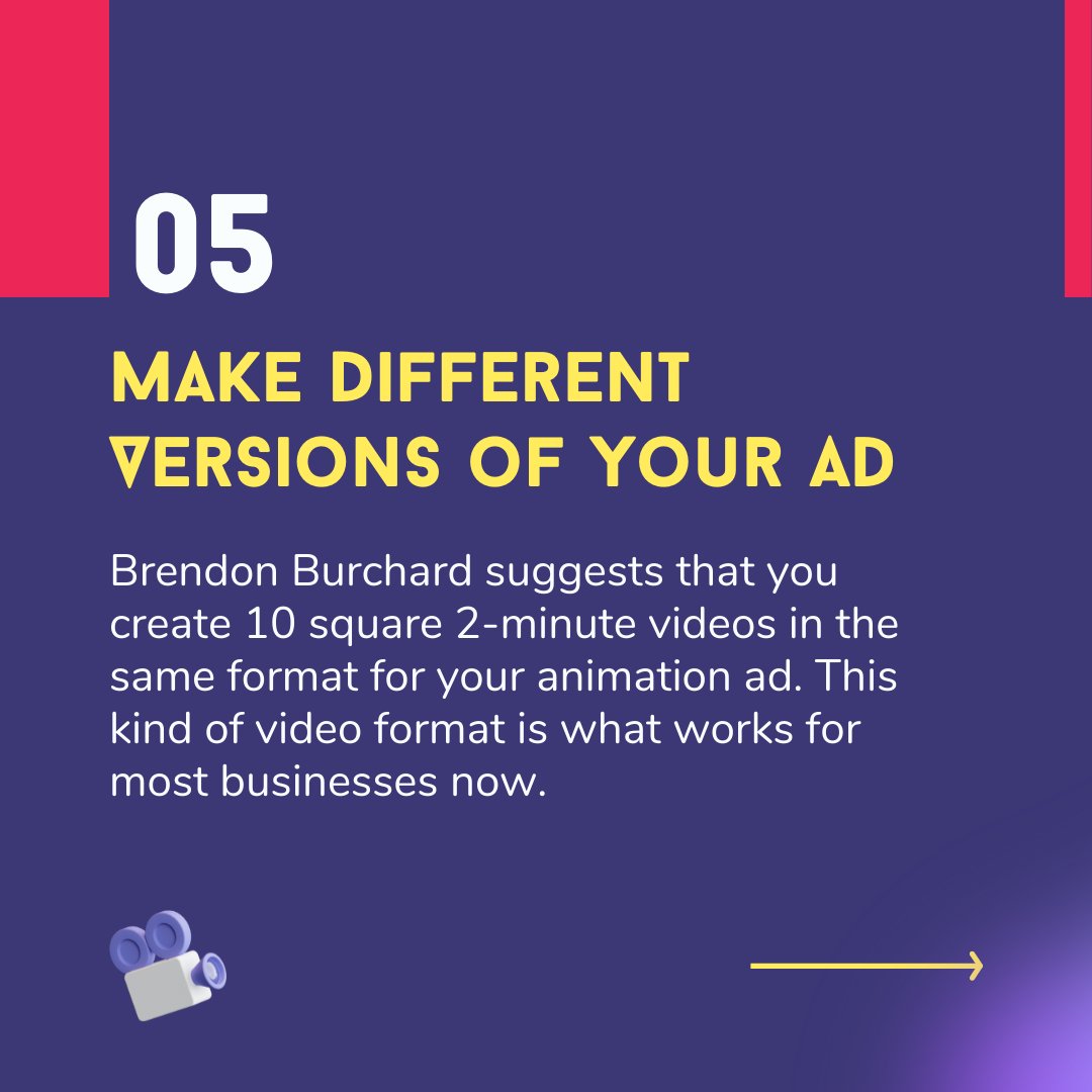 animationbiz's tweet image. ▶️ Decide how you will begin your ad
▶️ Know your target audience
▶️ Think of your solution to your audience’s problem
▶️ Tell a story
▶️ Make different versions of your ad
▶️ Make vertical selfie videos
▶️ Split test your headlines and thumbnails

#AnimationAdvertisement