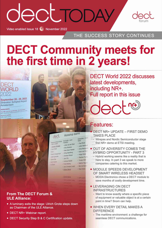 DECT_Forum's tweet photo. The latest issue of DECT Today is out now, including full details of DECT World 2022 and important updates on DECT NR+. Download your copy here https://t.co/Q7qWAchHsw #DECT #DECTWireless https://t.co/ipbtqX1BaW