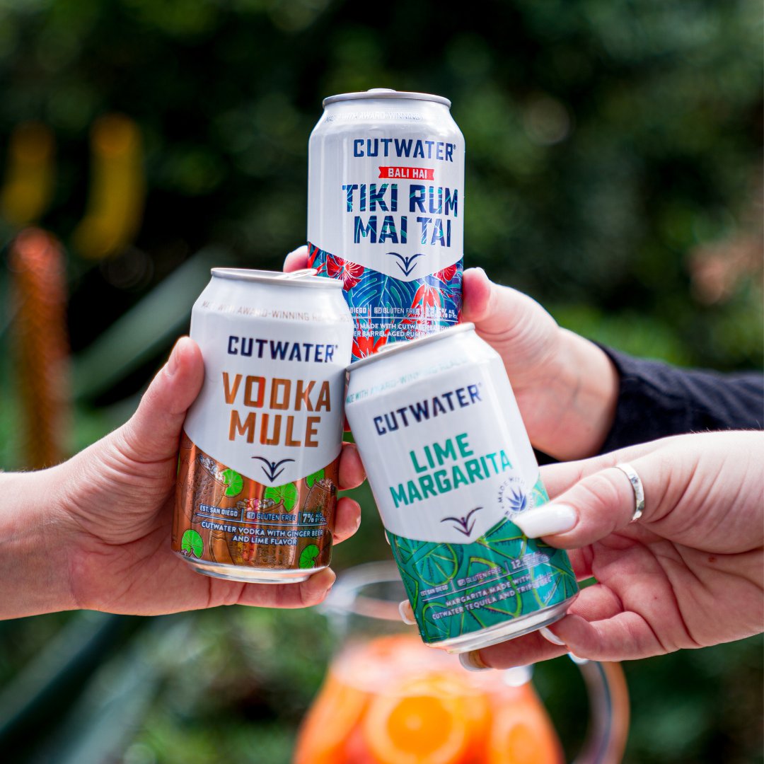 We can hardly wait to crack open the Tiki Rum Mai Tai to have a #MAITAIMOMENT! 🙌 Cheers to making happy hour easier with top shelf canned cocktails from @CutwaterSpirits! 

#nationalhappyhourday #cutwaterspirits #vodkamule #limemargarita #marglife #maitai #awardwinningspirits
