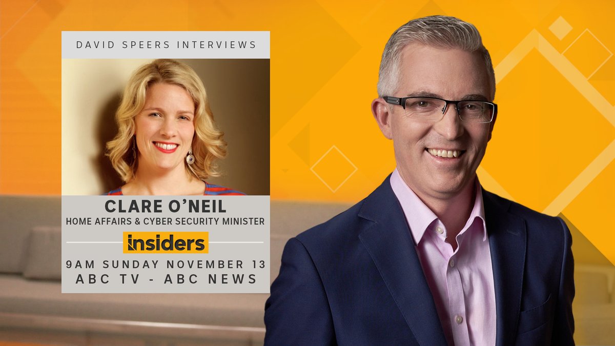 Coming up on #Insiders with @David_Speers: • 🔎 Home Affairs Minister Clare O'Neil interviewed • 📸 Glen Le Lievre • 🛋️ Jennifer Hewett, Peter Van Onselen, and Sarah Ison See you at 9am #auspol