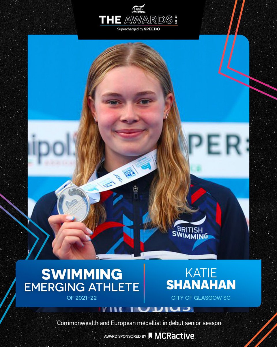 It’s @katieshanahan_ who takes home the Swimming Emerging Athlete of 2021-22 Award sponsored by @MCRActive 🌟 #BSTA22