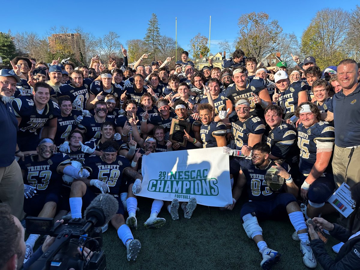 🏈🏆 | NESCAC CHAMPS!

TRINITY BANTAMS

➡️ Bantams win 10th NESCAC title since 2000 and first since 2018
➡️ Third straight NESCAC Champion to post perfect 9-0 record