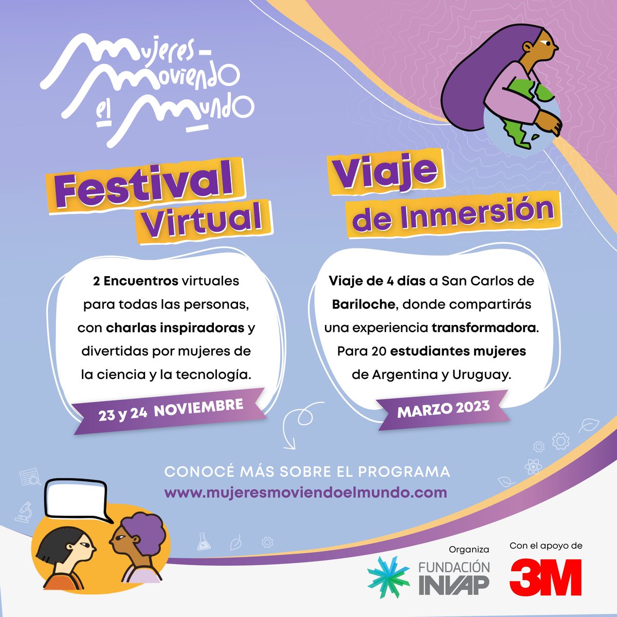 ⭕ Desde <a href="/CienciaLaRioja/">Ciencia y Tecnología La Rioja</a> y <a href="/PoloTecLR/">Polo Tecnológico La Rioja</a> acompañamos el programa “MUJERES MOVIENDO EL MUNDO” de <a href="/Fundacion_INVAP/">Fundacion INVAP</a> con el objetivo de promover la inclusión de riojanas en el campo de la #Ciencia y la #Tecnología para generar innovación y desarrollo diverso en nuestra provincia.
⬇️