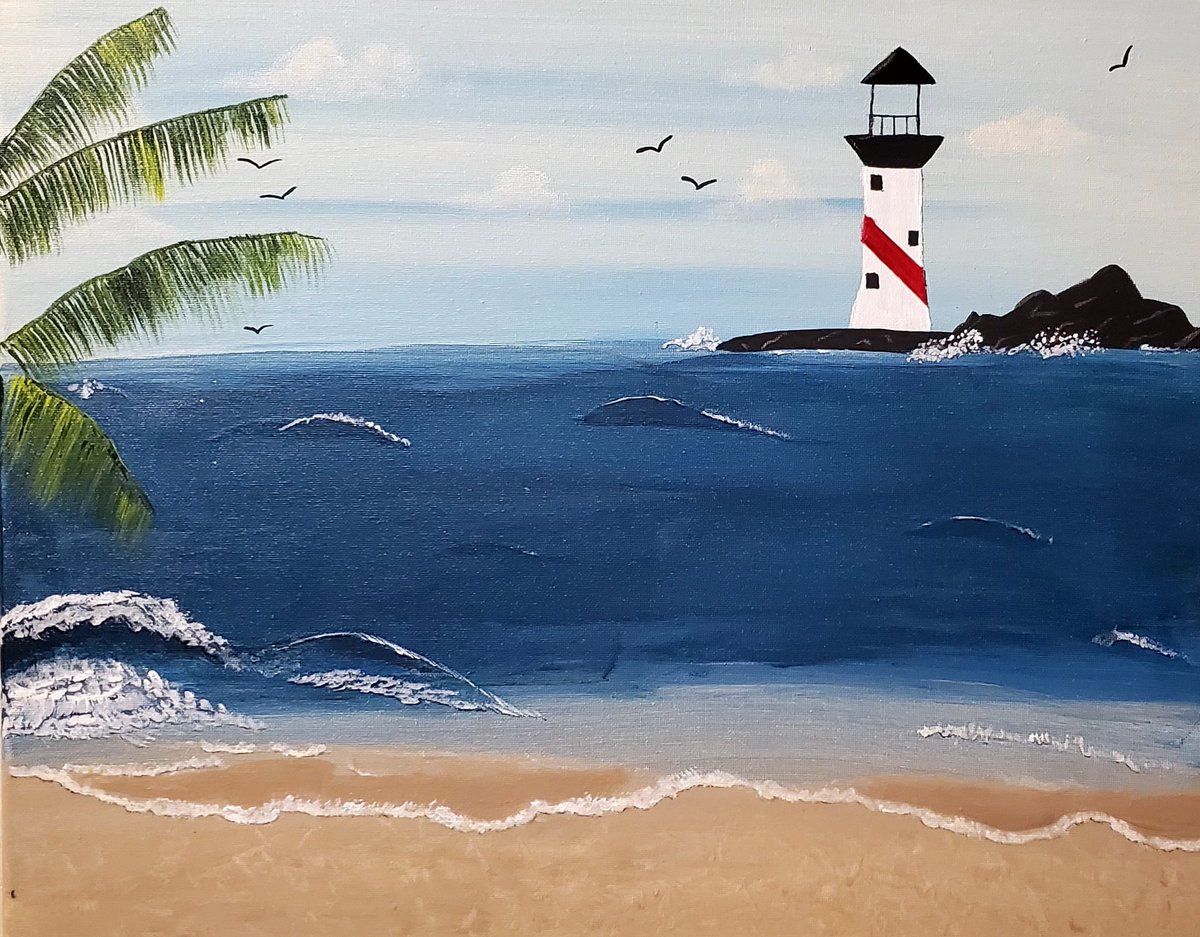 #AcrylicPainting 
#Beach