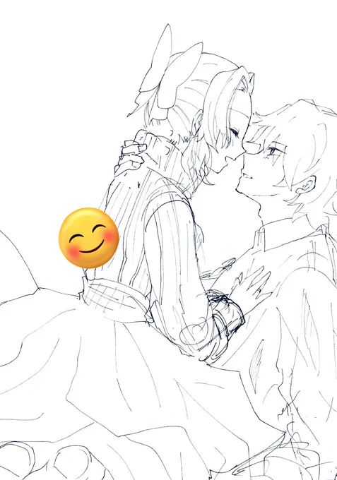 サムネにした絵なんですがラフ段階が気に入っていたので置いておきます。