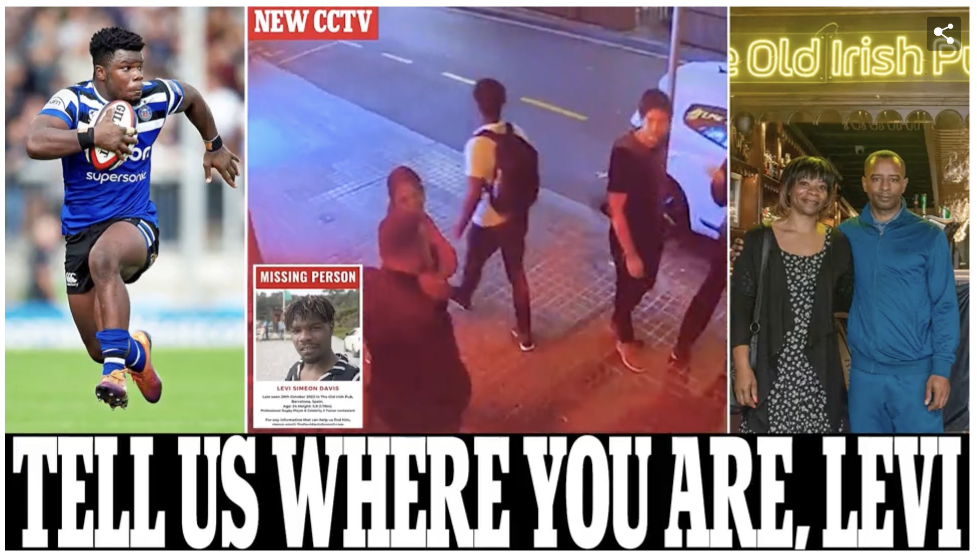 Daily Mail Online on Twitter "Missing rugby star Levi Davis has not