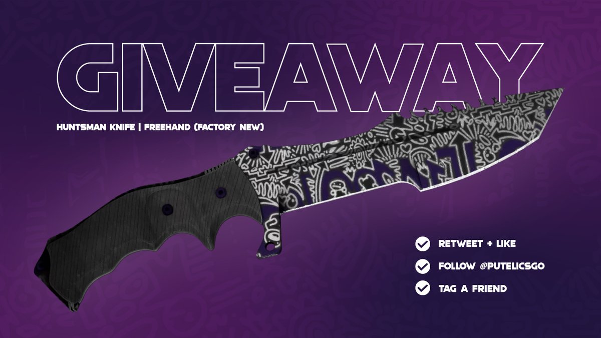 ★ Huntsman Knife | Freehand (Factory New) GIVEAWAY !

To Enter:
✅Retweet + Like
✅Follow @Putelicsgo
✅Tag a friend

Winner drawn on November 22nd

#csgo #CSGOGiveaway