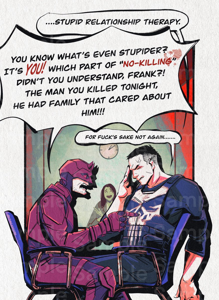 @D_YKWIA7 thanks again to suggest this lovely duo🥰☺️

#Daredevil #Punisher 