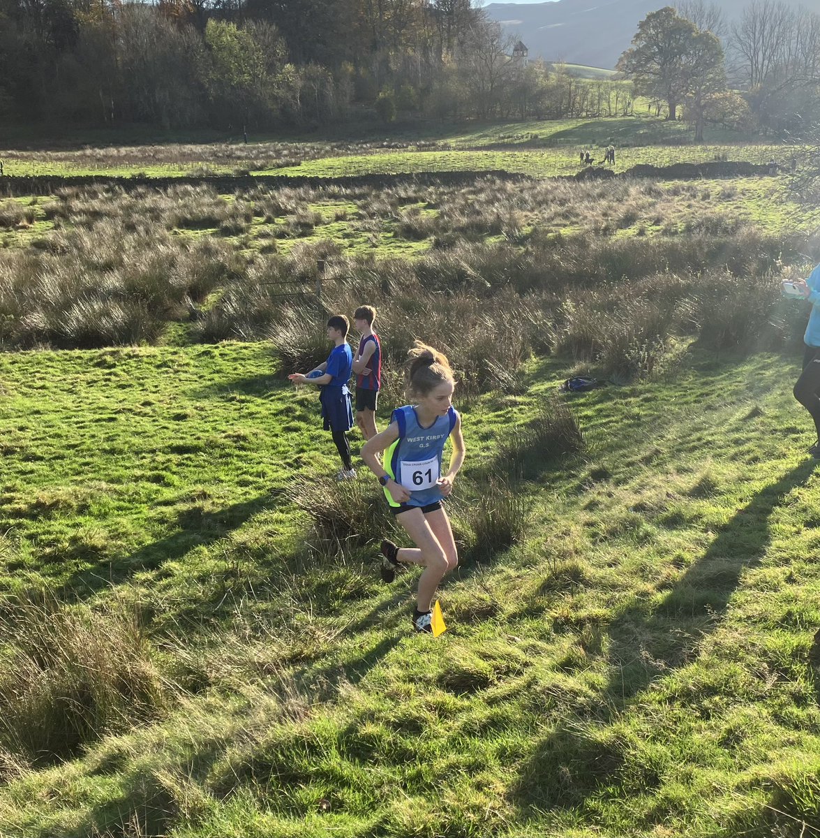 WKGS_PE's tweet photo. Well done to the JG  cross country team who ran in the NW final of the English Schools XC Cup in Sedbergh today. An individual win for Isla and a fantastic team performance 👏👏 @WestKirbyGS @SchoolAthletics https://t.co/baBXT4EJ78