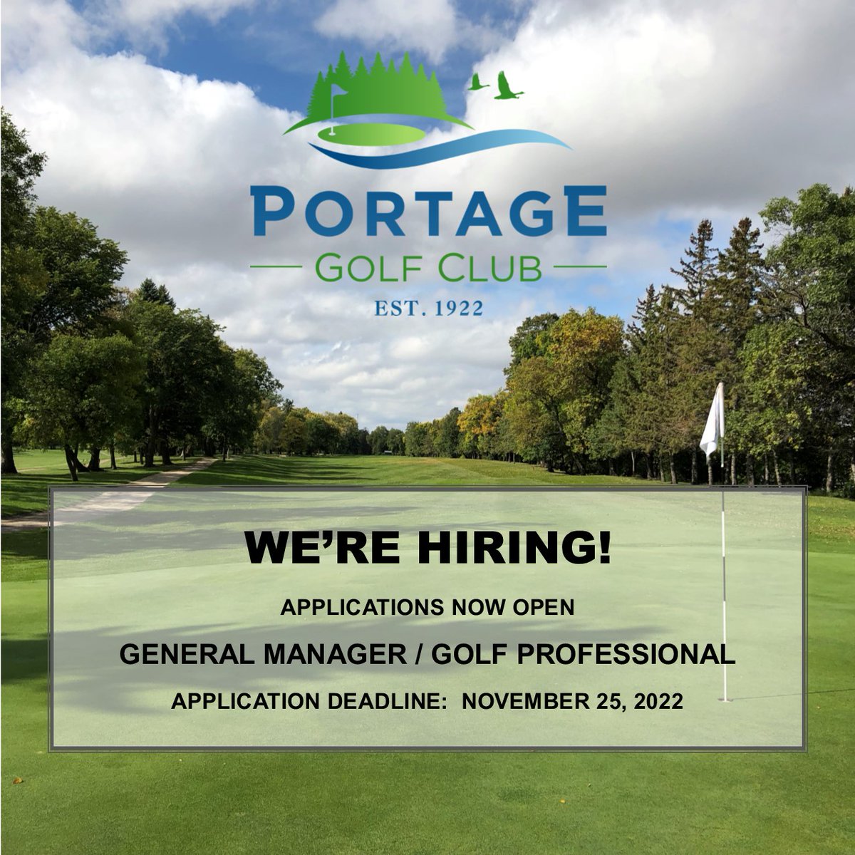 PortageGolfClub's tweet image. WE'RE HIRING!
PGC is in search of a dynamic individual to lead us into the 2023 season and beyond!
localjobshop.ca/listings/167326