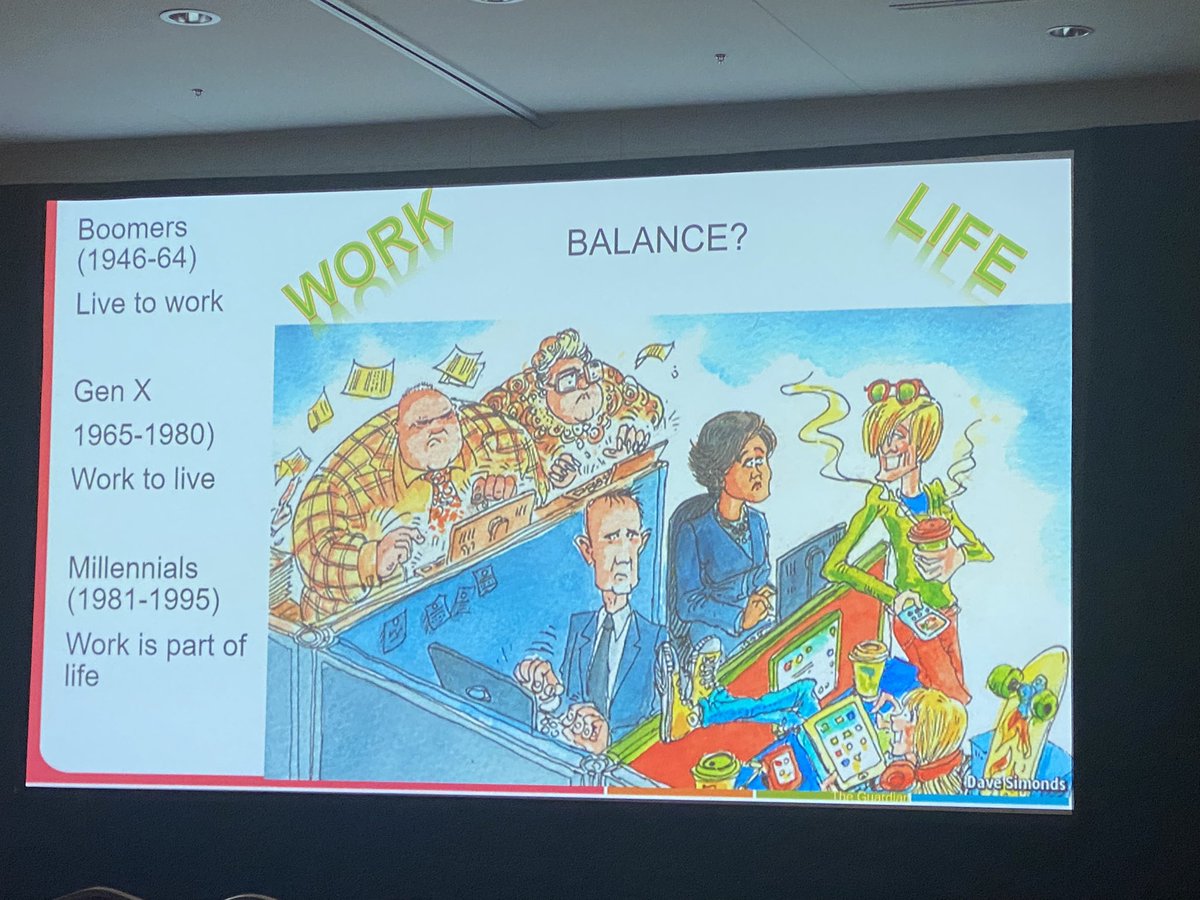 #ACAAI22 @ BryanMartin shows - Boomers, GenX and Millennials approach work-load and work-life balance in Medicine #noshame #MentalHealthAwareness