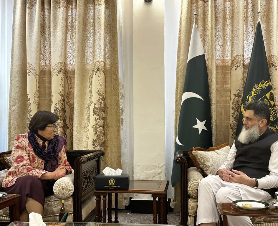 Received UN SRSG @Otunbayeva today. Discussed pressing humanitarian needs in #Afghanistan;emphasized #UN’s facilitative role in economic revival of Afghanistan. Pakistan would fully support all such efforts. @ForeignOfficePk @PakinAfg