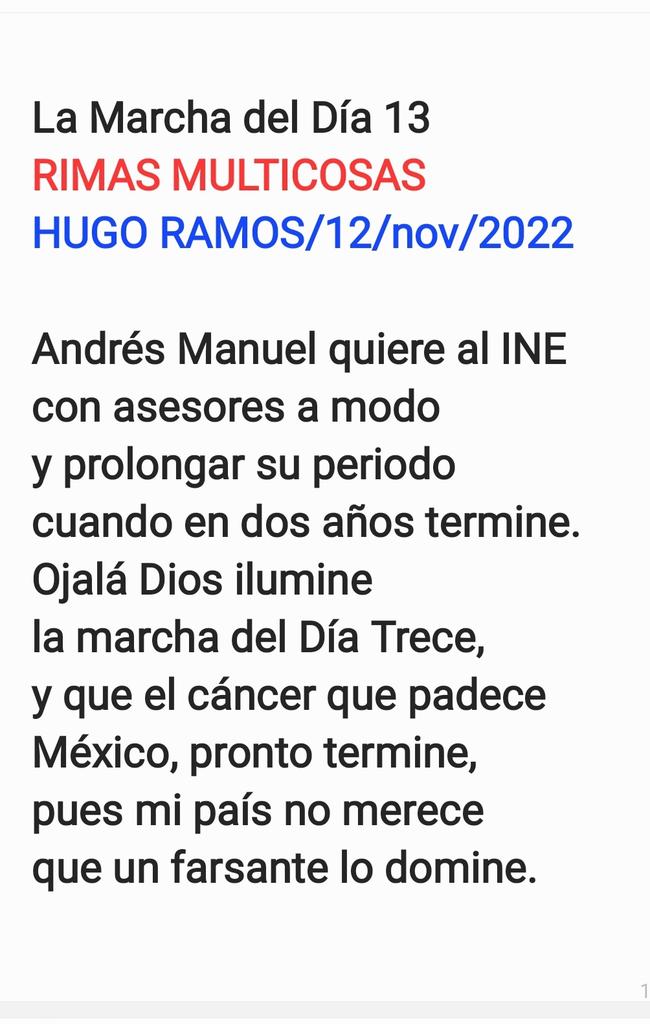 HugoRam69603819's tweet photo. La marcha de mañana, nov. 13 https://t.co/eenMEtWmkQ