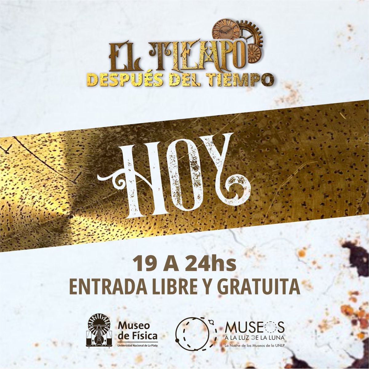 LLEGÓ EL DIA!
El Tiempo Después del Tiempo ⌚⌛⏱️ Museos a la Luz de la Luna 🌙✨

📍Museo de Física - calle 49 y 115
⌚ 19 a 24hs - entrada libre y gratuita

Conoce todo sobre la noche y las demás actividades en unlp.edu.ar/museosalaluzde…